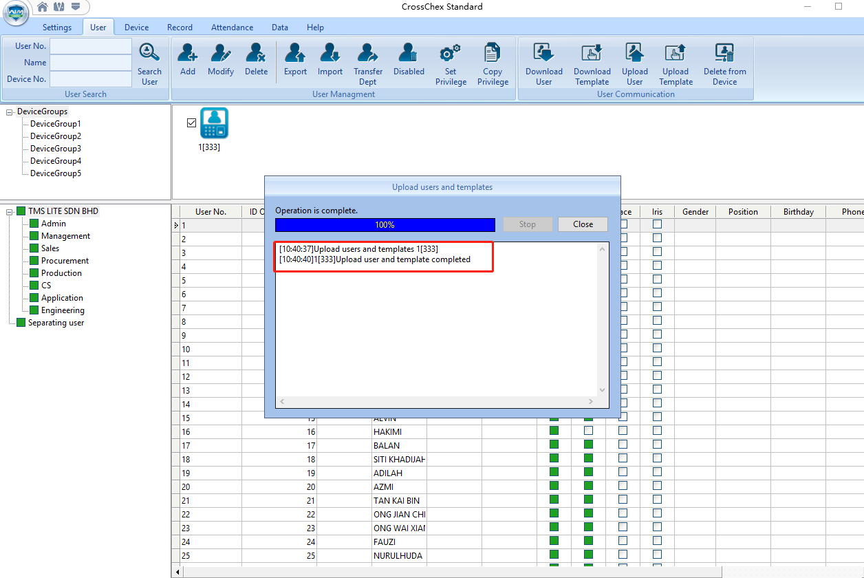 Back up the users and records