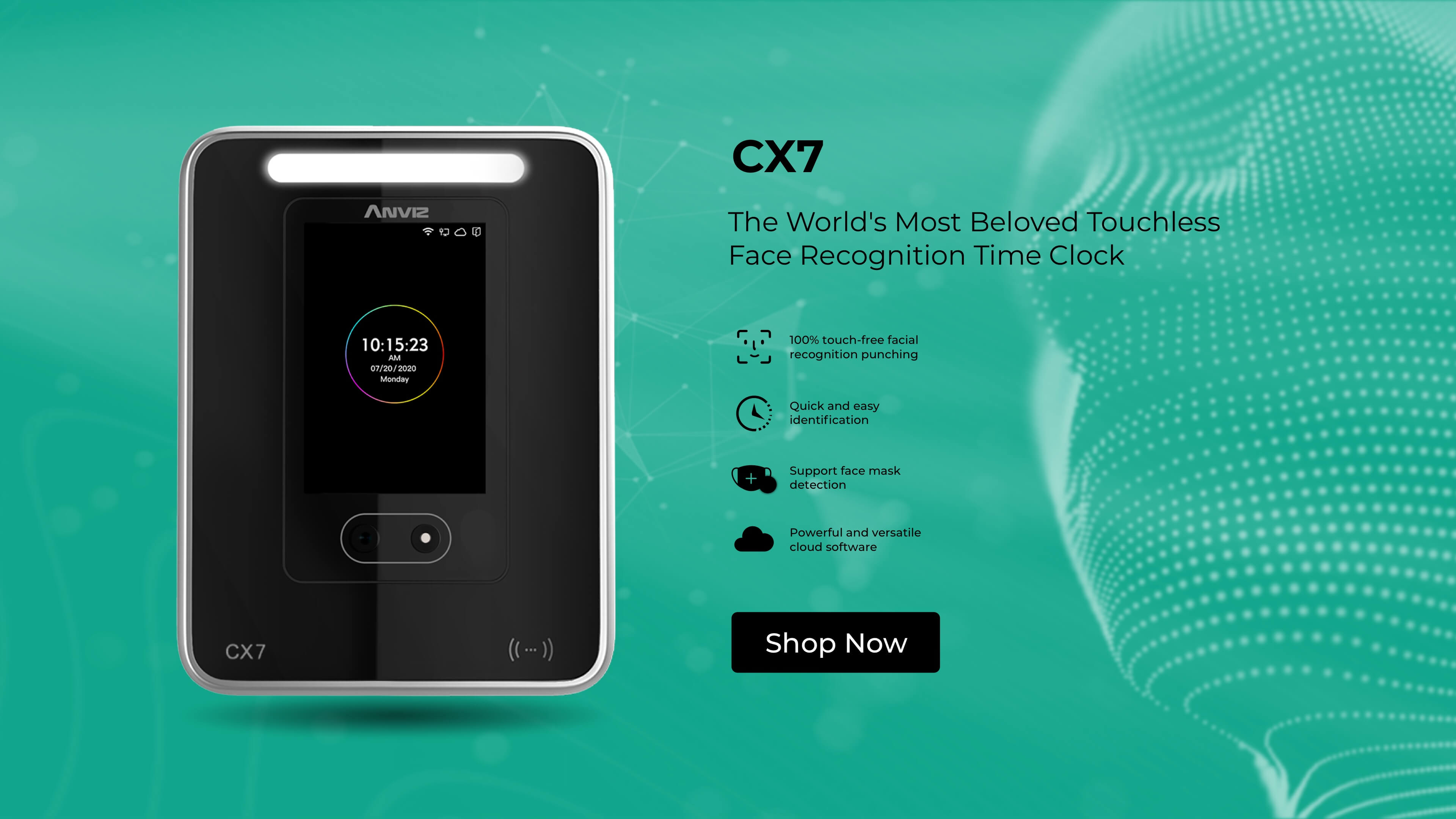 CX7 Best Cloud-based Face Recognition Time Clocks for Empoyers